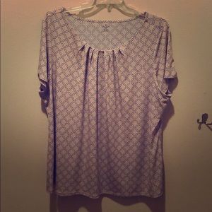 3X Geometric Pattern on Pink Blouse